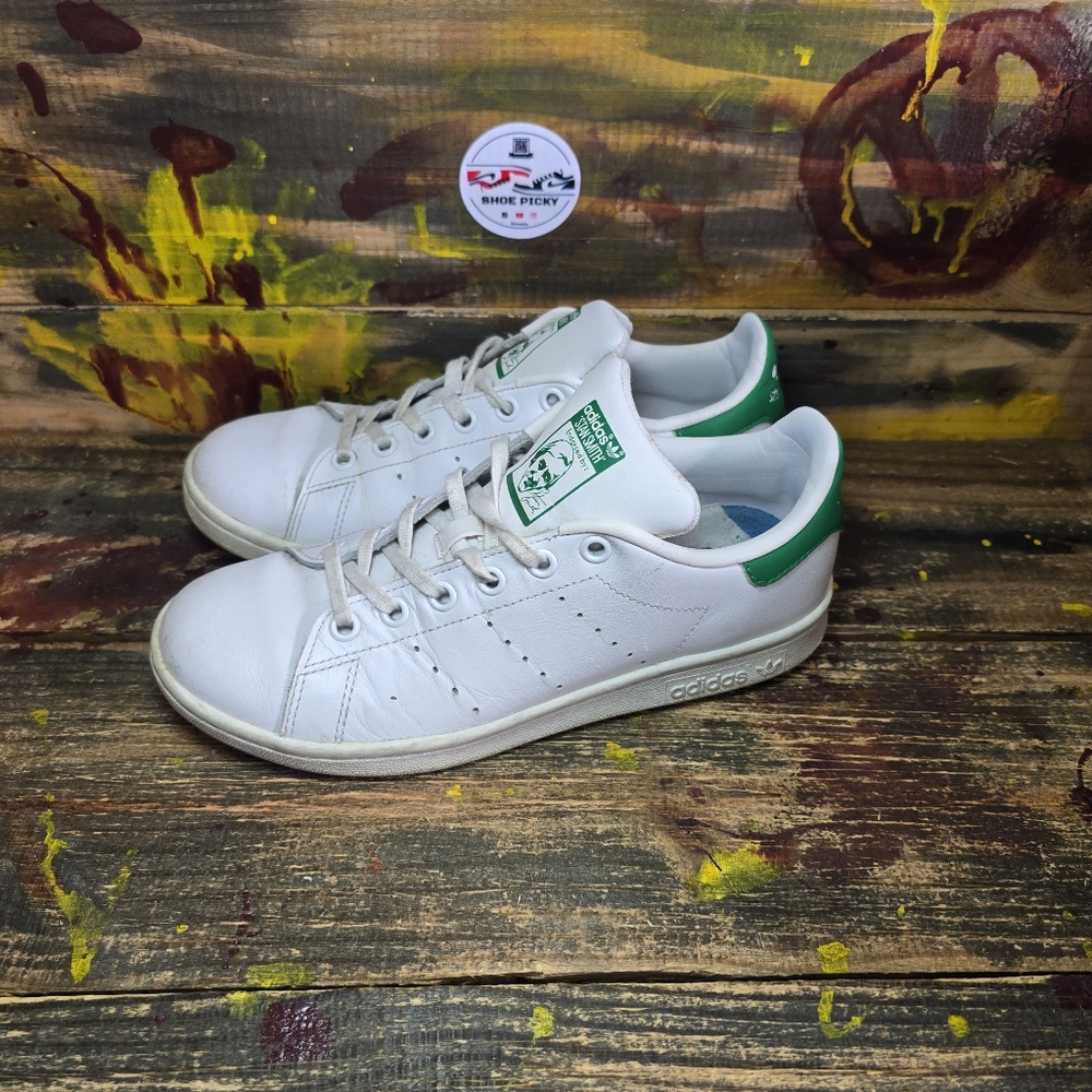 Adidas Stan Smith‎ Shoes Mens Size 5 [women size 6] White Green Classic Tennis - Picture 3 of 8